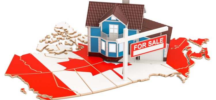 Property for sale and rent in Canada concept, 3D rendering
